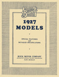 1927 Buick Special Features & Detailed Specifications Manual