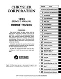 1984 Dodge D/W 100-350 Truck, Ramcharger Shop Manual