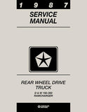 1987 Dodge D/W 150-350 Truck, Ramcharger Shop Manual