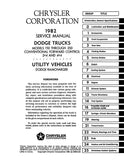 1982 Dodge 150-350 Truck, Ramcharger Shop Manual