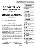 1964 Dodge Truck 100-600 Shop Manual