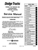 1967 Dodge Truck 100-800 Shop Manual