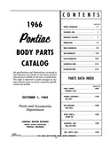 1963-1966 Pontiac Chassis & Body Parts Catalogs