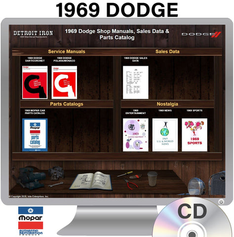 1969 Dodge Shop Manuals, Sales Data & Parts Book on CD