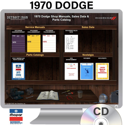 1970 Dodge Shop Manuals, Sales Data & Parts Book on CD
