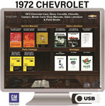 1972 Chevrolet Shop Manuals, Sales Literature & Parts Books on USB
