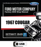 1967 Mercury / Cougar Shop Manuals, Sales Data & Parts Books on USB