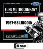 1967-1968 Lincoln Service Manuals, Sales Data & Parts Books on USB