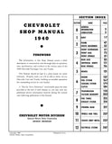 1940 Chevrolet Truck and Car Shop Manual