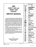 1971 Chevrolet Van Sportvan Service Manual