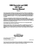 1998 Chevrolet & GMC C-K Truck Service Manual