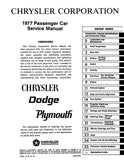 1977 Plymouth / Chrysler / Dodge Chassis, Body & Electrical Service Manual
