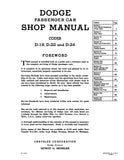 1941 - 1948 Dodge Car Shop Manual
