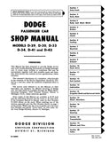 1949 - 1952 Dodge Car Repair Shop Manual
