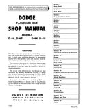 1953 Dodge Car Repair Shop Manual