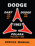 1963 Dodge 330 340 / Dart 170 270 GT / Polara 500 Service Manual