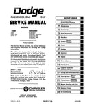1967 Dodge Dart Coronet Charger Service Manual