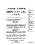 1937 Dodge Truck Shop Manual - Series M