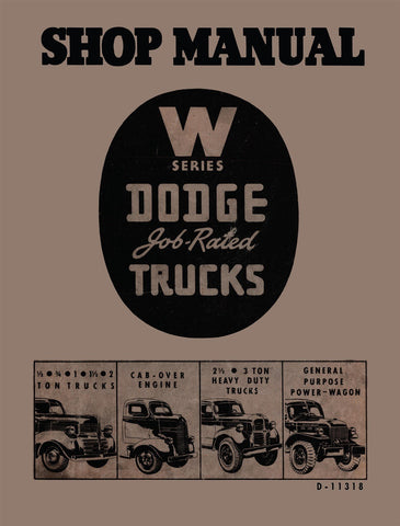 1941 - 1947 Dodge Truck W Series Shop Manual