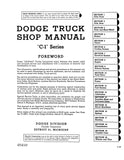 1954 - 1955 Dodge Truck Shop Manual C 1 Series