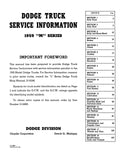 1959 Dodge Truck Shop Manual Supplement to 1958 Dodge Truck Shop Manual