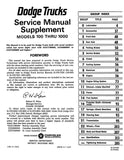 1968 Dodge Truck 100-800 Shop Manual Supplement to 1967 Dodge Truck Shop Manual