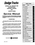 1969 - 1971 Dodge Truck 100-800 Shop Manual