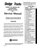 1972 Dodge Truck 100-800 Shop Manual