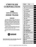 1985 Dodge D/W 100-350 Truck, Ramcharger Shop Manual