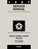 1987 Dodge D/W 150-350 Truck, Ramcharger Shop Manual