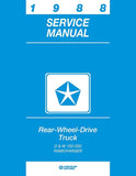 1988 Dodge D/W 150-350 Truck, Ramcharger Shop Manual