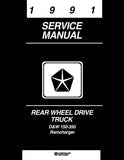 1991 Dodge D/W 150-350 Truck, Ramcharger Shop Manual