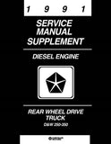 1991 Dodge Truck Cummins 5.9 Diesel Engine Repair Supplement