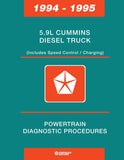 1994 - 1995 5.9L Cummins Diesel Powertrain Diagnostic Procedures Manual