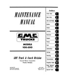 1955 GMC Truck Maintenance Manual 100 - 500 Models
