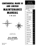 1958 Lincoln Maintenance Manual