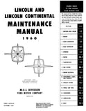 1960 Lincoln Maintenance Manual