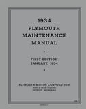 1934 Plymouth Maintenance Manual