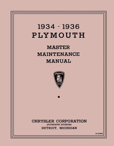 1934 1936 Plymouth Master Maintenance Manual Jackson Automotive 1934-1936-plymouth-master-maintenance-manual-jackson-automotive
