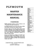 1934 - 1936 Plymouth Master Maintenance Manual