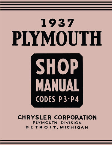 1937 Plymouth Shop Manual - Codes P3 - P4