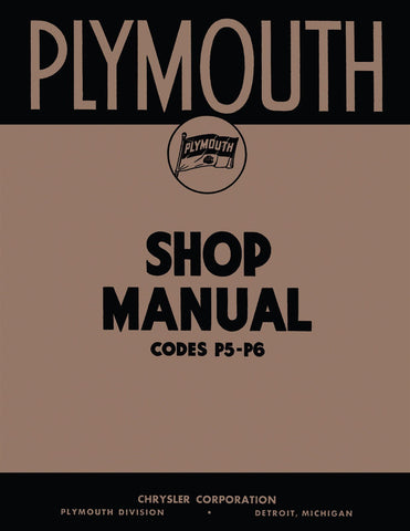 1938 Plymouth Shop Manual codes P5 - P6