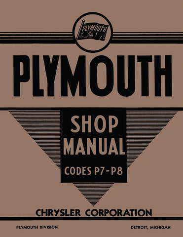 1939 Plymouth Shop Manual P-7, P-8