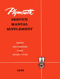 1959 Plymouth Service Manual Supplement to 1957-58 Plymouth Service Manual