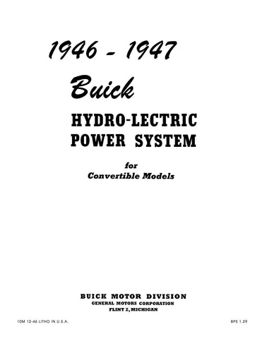 1946 - 1947 Buick Convertible Hydro-Electric Power System Supplement