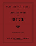 1924 - 1934 Buick Master Chassis Parts Catalog Book