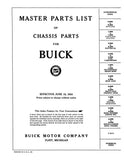 1924 - 1934 Buick Master Chassis Parts Catalog Book