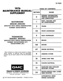 1976 GMC Motorhome Maintenance Manual Supplement