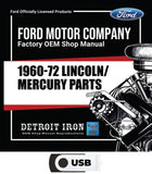 1960-1972 Lincoln/Mercury Parts Manuals (Only) on USB