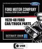 1928-1948 Ford Car 1928-1947 Ford Truck Chassis Parts & Accessories Book on USB